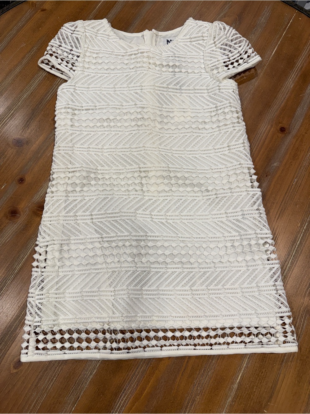 Milly Minis Geo Lace Chloe White Dress Girls Size 8 Lace Short Sleeve NWT